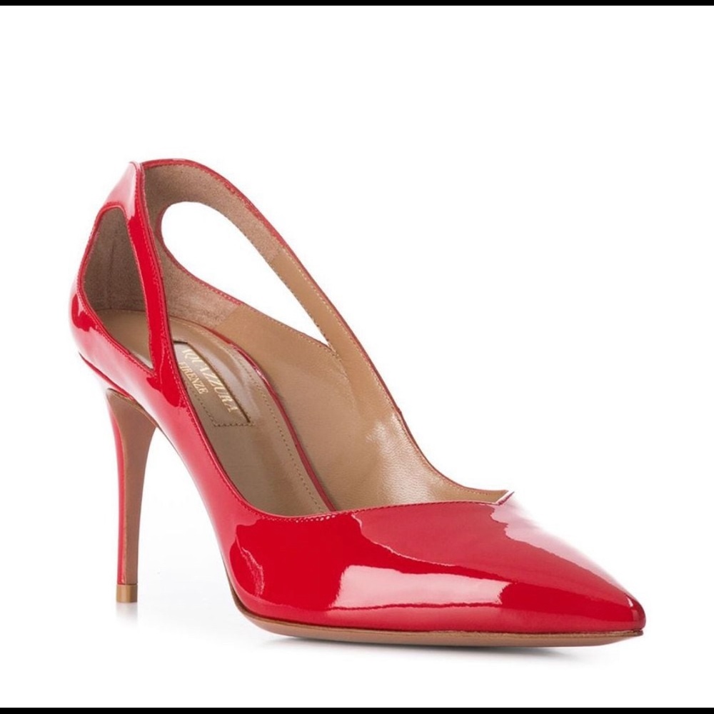 Aquazzura Shiva Cutout Pumps - Red - Size 7